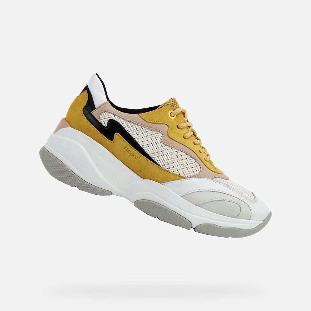 Basket Geox Kirya - Jaune/Blanche - Femme 792418-OVA